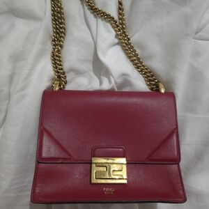 Authentic Fendi small Kan U leather bag in red